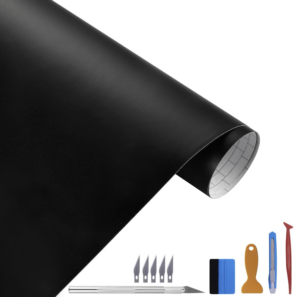 Lzlrun Free Tool Kit Matte Vinyl Tape For Black Out Chrome Delete Window Trim Door Trim (3Feet X 10Feet)