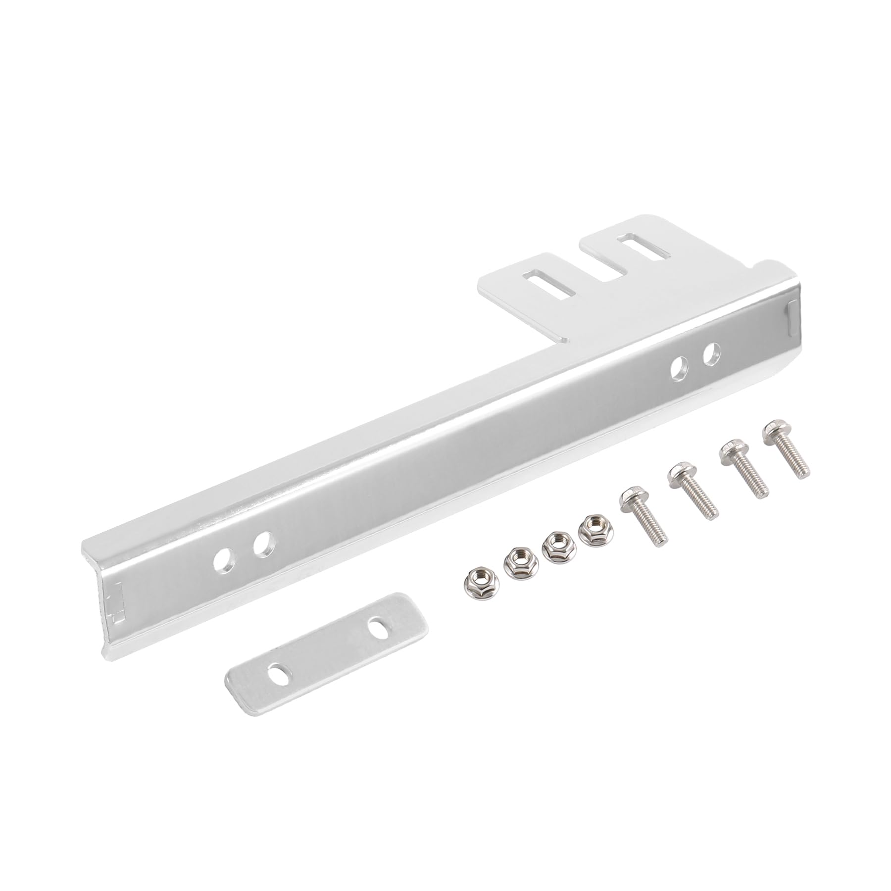 Front Bumper License Plate Mount Bracket Relocator Holder Bar Silver