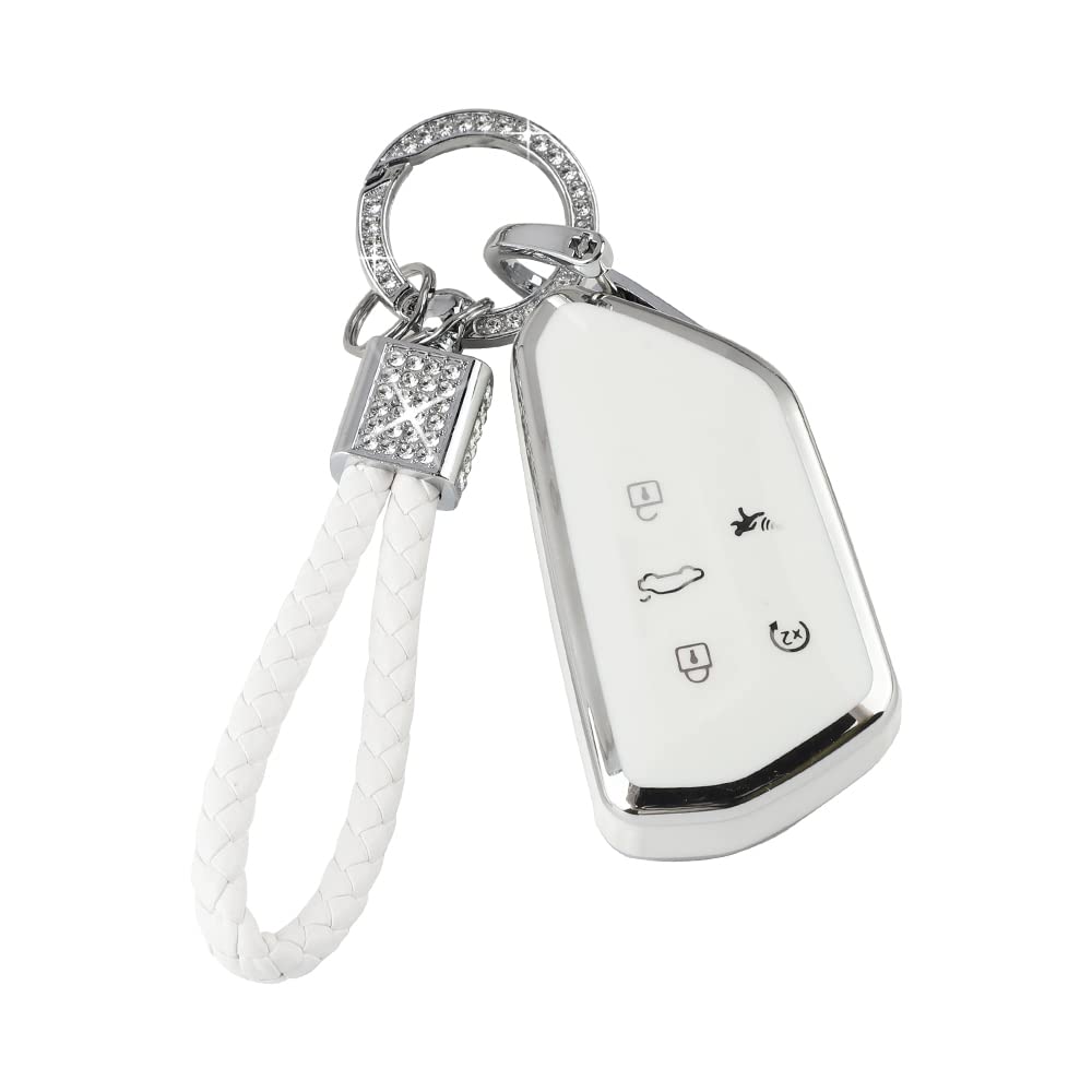 Pifoog Key Fob Cover For Vw Volkswagen Id4 Golf Gti R 2022 2023 Accessories Tpu 5 Buttons Car Keys Case Shell Protector Bling Ke