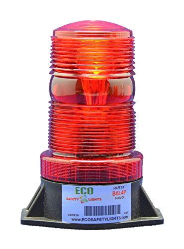 B6L4PT RED 12-80V DC 3W LED 1/2 NPT PIPE MOUNT EMERGENCY WARNING LIGHT BEACON STROBE EFFECT 12V 24V 36V 48V 64V 72V