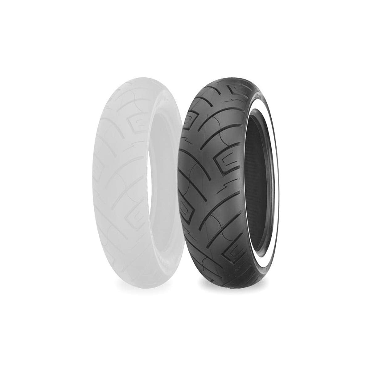 Shinko SR777 HD White Wall Rear Tire - 130/90B16 73H, Aramid Material, Model 87-4595