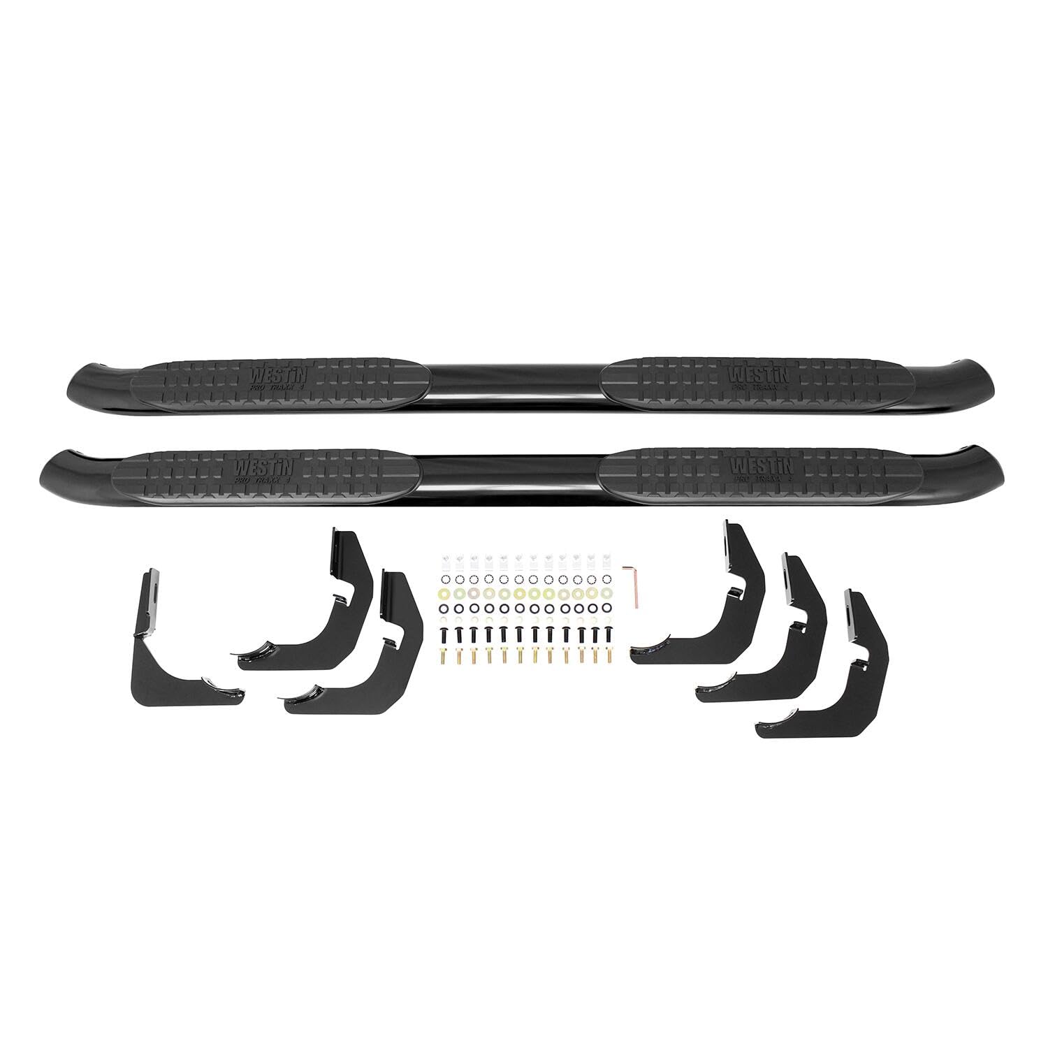 Westin 21-23705 Pro Traxx 4 Oval Nerf Bars Fits 2014-2018 Silverado Sierra 1500 2015-2019 Silverado Sierra 2500 3500 Standard Cab (Incl. Diesel) Black Pair