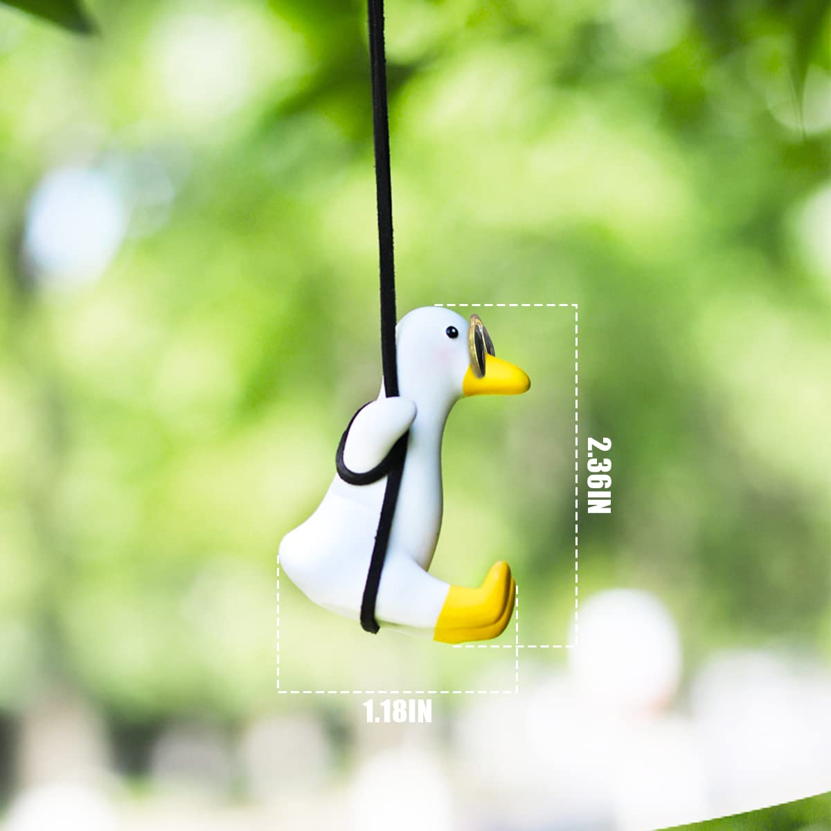 Swinging Sunglasses Duck Car Hanging Ornament, Super Cute Auto Decoration Accessories for Rear View Mirror, Swing Duck Pendant G