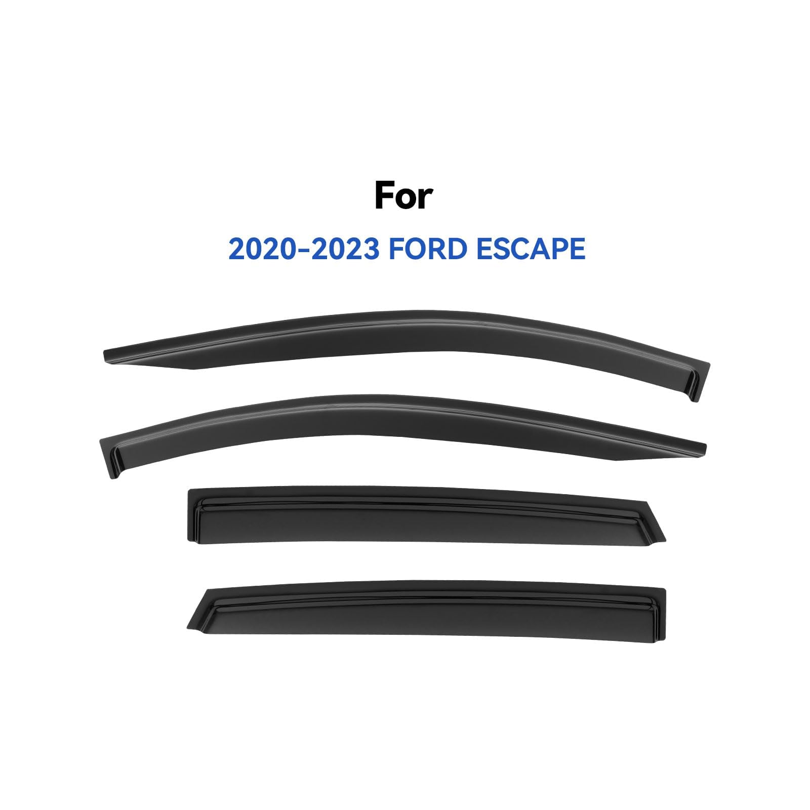 YQAUTEC Window Visors Rain Guards, Smoked Out-Channel Deflectors for 2020-2026 Ford Escape, Model YD-308-P
