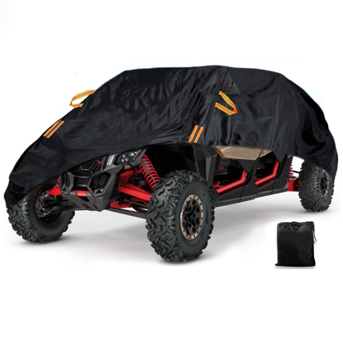 Macosy Waterproof UTV Cover, Heavy Duty Black Oxford Cloth for 4-6 Seater Polaris RZR, Can-Am Maverick X3, Arctic Cat