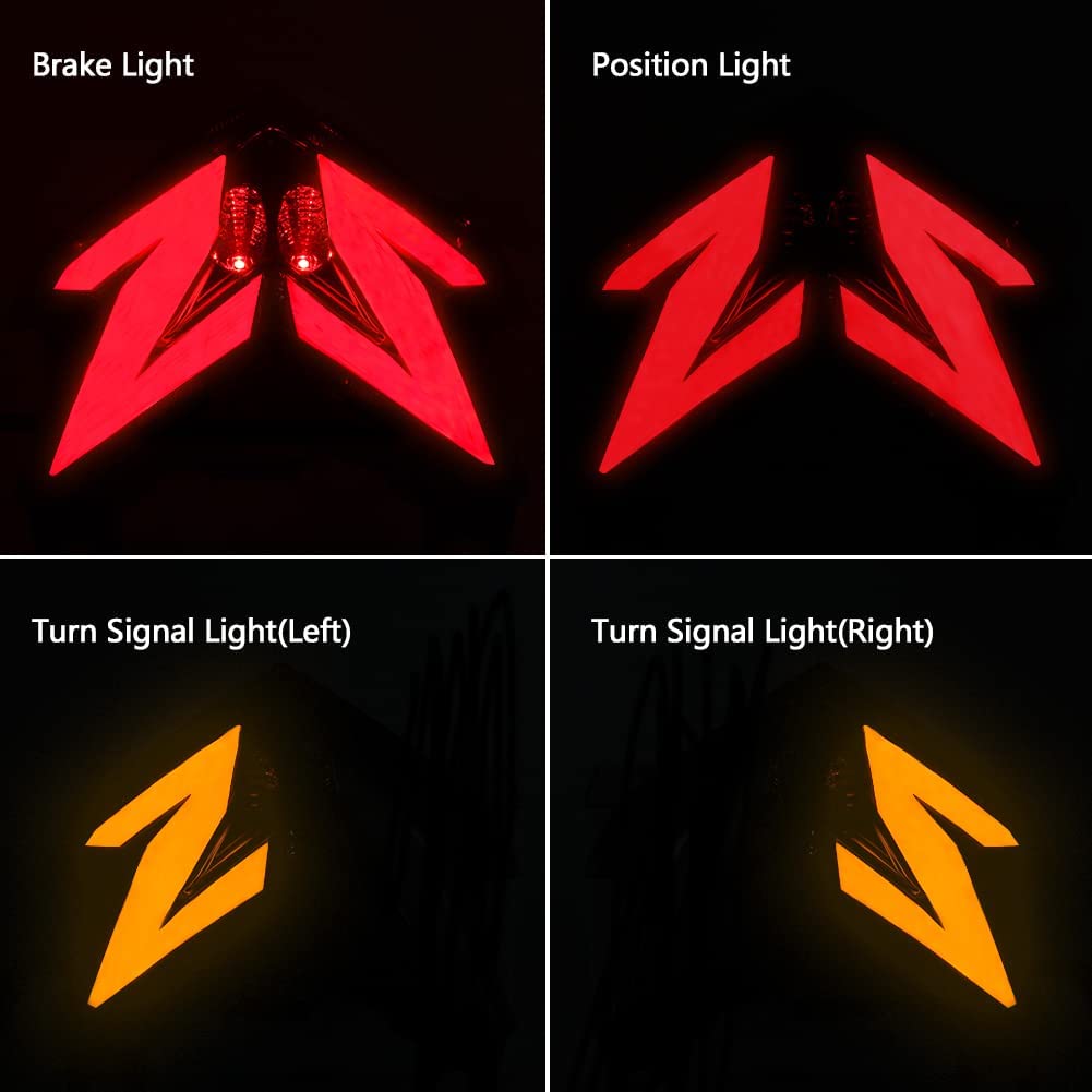MFC PRO Integrated LED Turn Signal Tail Light for Kawasaki Z125 Pro/NINJA ZX-6R 636 Z800 - Smoke Finish