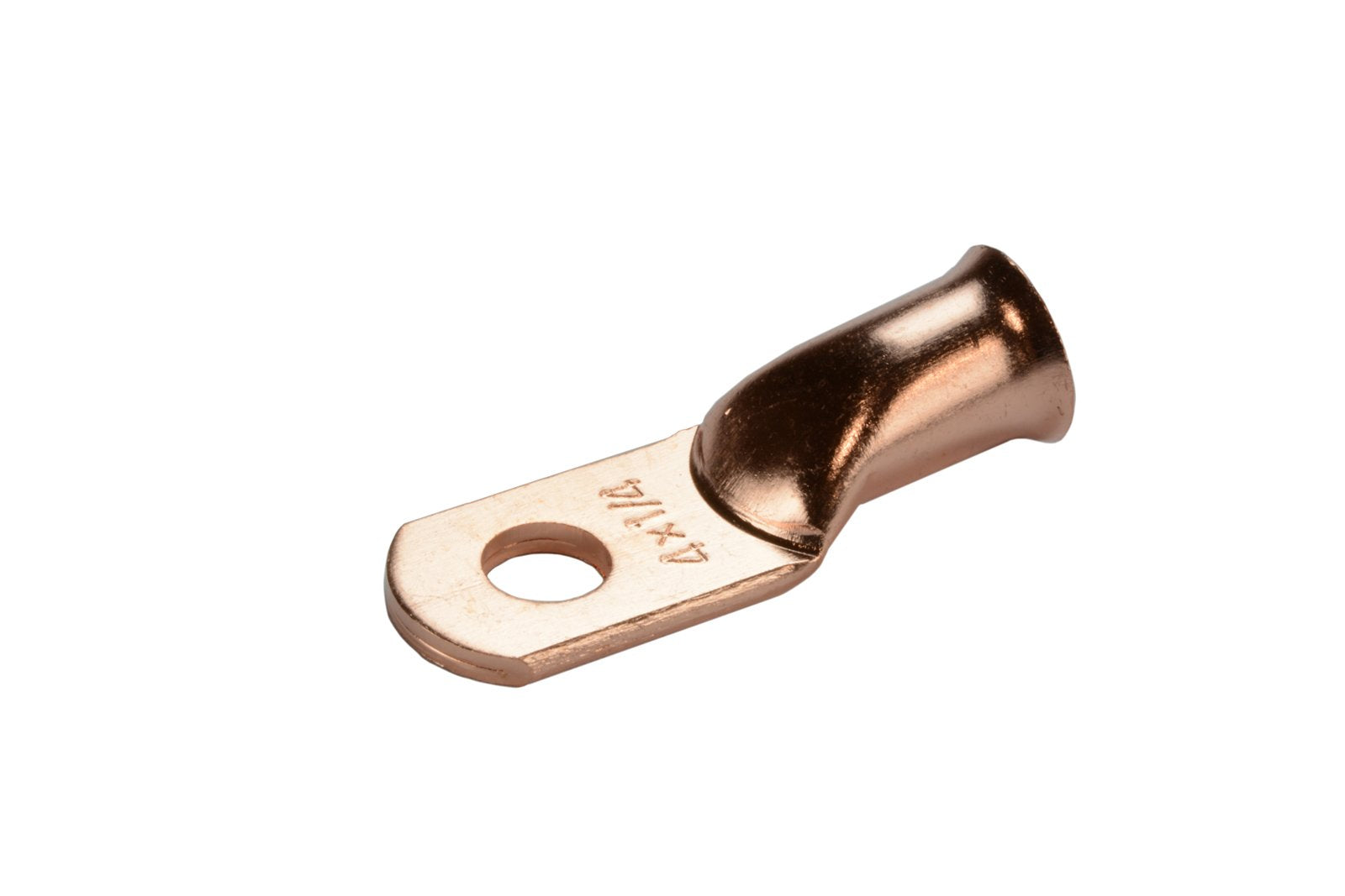 Temco 25 Pack Bare Copper Welding Battery Cable Ends, Lugs Terminal 4 Awg 1/4'' Hole (6 Awg To 1/0 Awg Options Available)
