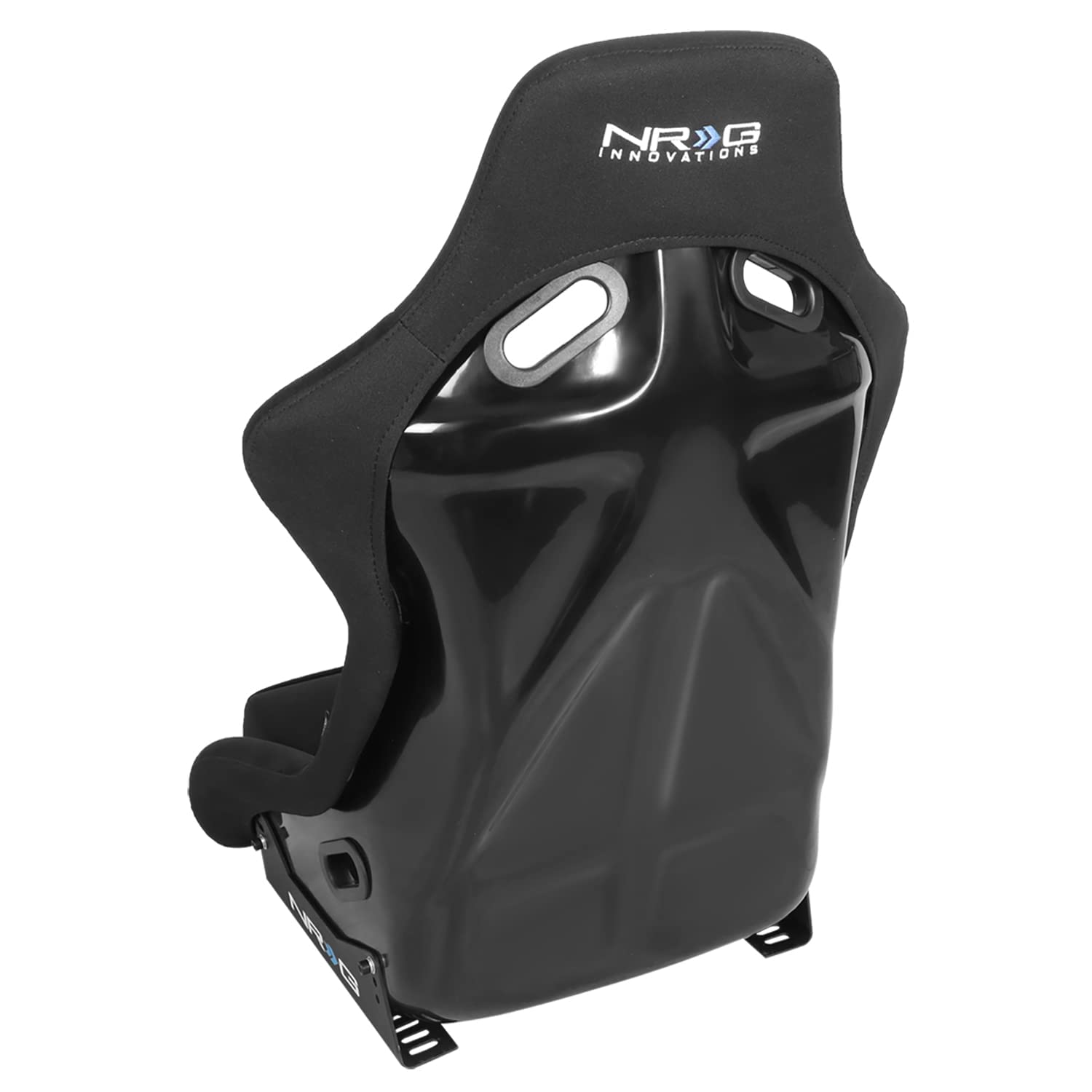 Nrg Innovations Nrg-Frp-300Bk Fiber Glass Fixed Back Bucket Racing Seat (Large), 4/5 Pt Harness Compatibility, Black Seat Cover,