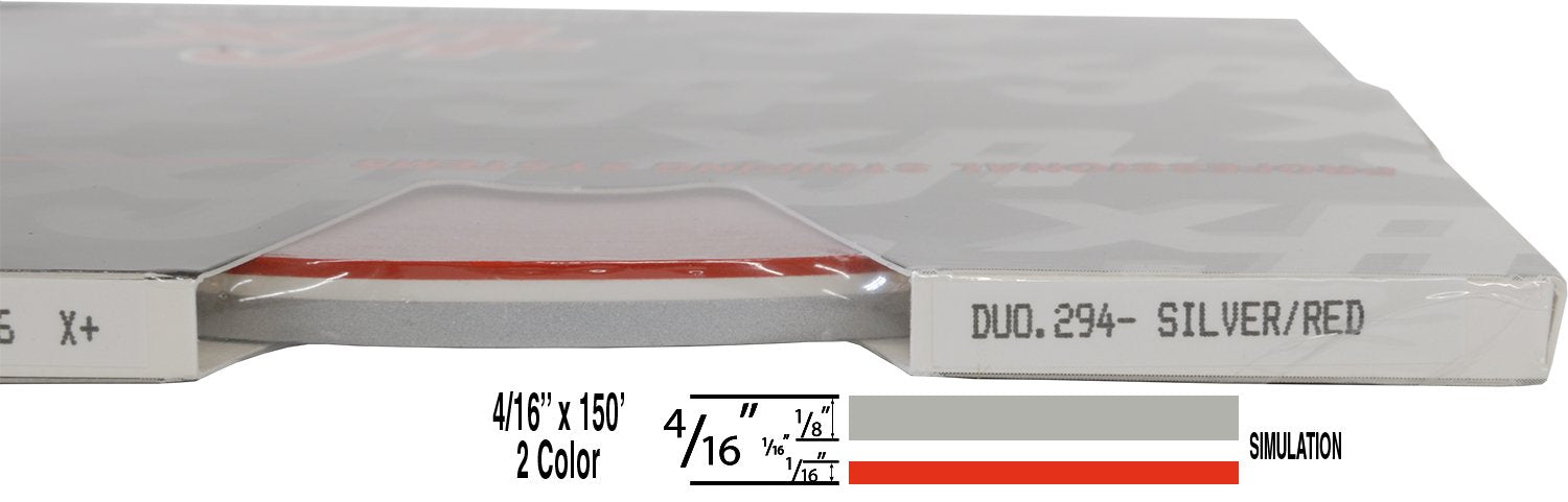 Universal Duo-Tone 0204294 - Auto Customizing 2 Color Dual Pinstripe - 4/16'' X 150' (1/8 Stripe, 1/16'' Gap, Then 1/16 Stripe)