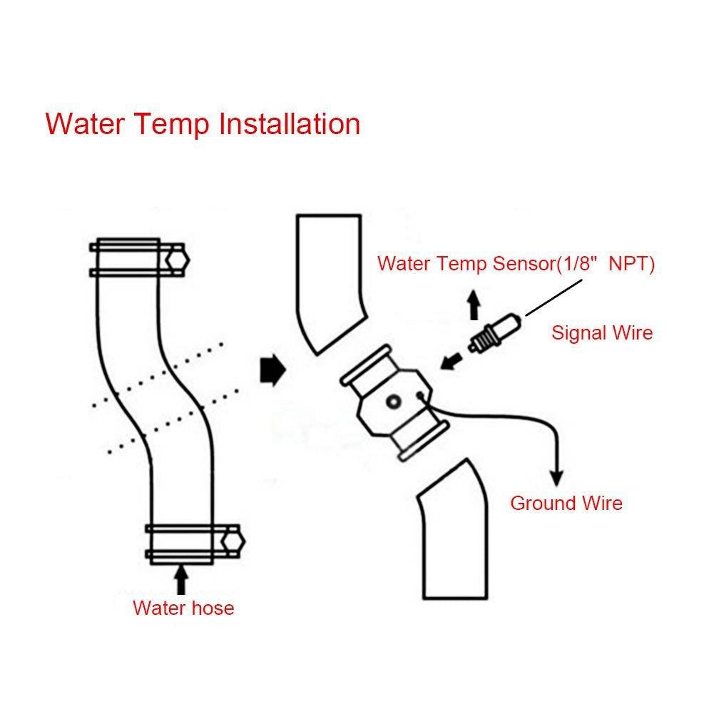 38mm Radiator Temperature Joint Pipe, Keenso Aluminum Water Temp Meter Temperature Gauge Joint Pipe Radiator Hose Adapter, Blue