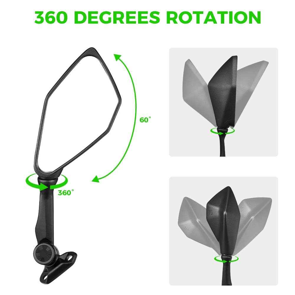 Kemimoto Compatible With Ninja 300 Mirrors Motorcycle Rear View Mirror Compatible With Ninja 250 Zx 6R 636 300R Ex300 Abs 2011-2