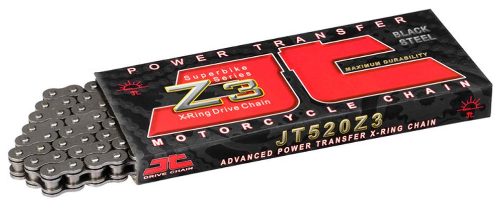 JT Chain JTC520Z3096RL (520 Series) Black Steel 96 Link Super Heavy Duty X-Ring Chain with Connecting Link