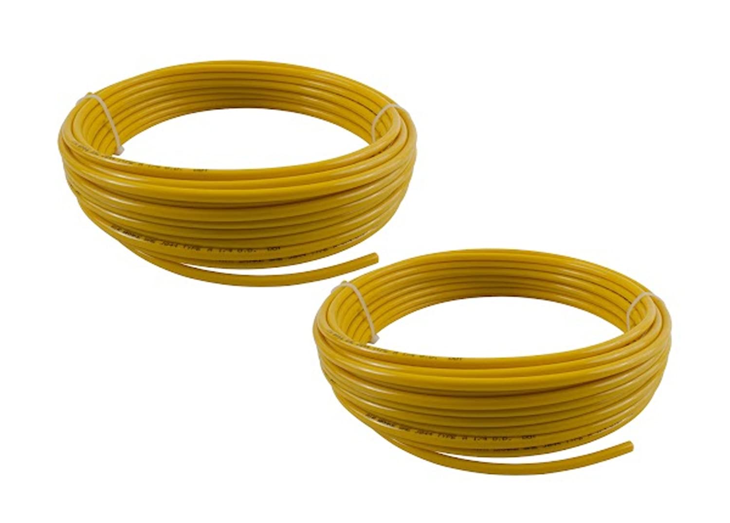Mytee Products (2 Pack) 1/4'' Od X 100' Yellow Sae J844 Nylon Air Brake Tubing Dot Approved | Pneumatic Nylon Air Line Hose For