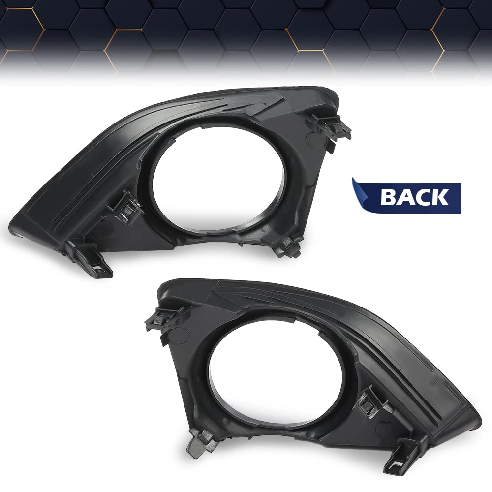 PIT66 Fog Light Trim Set, Compatible with 2009-2010 Toyota Corolla w/Fog Light Hole Driver and Passenger Side black