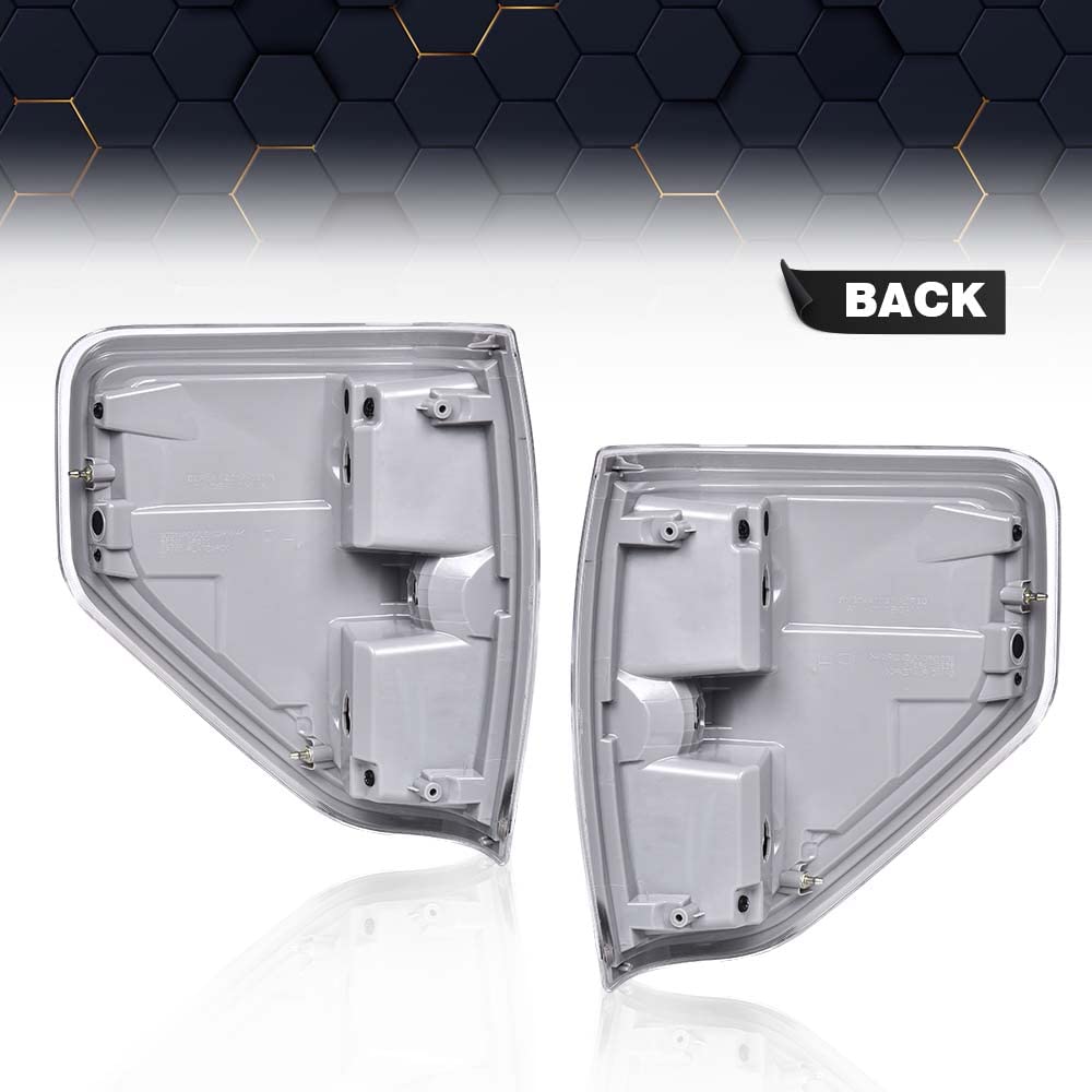 PIT66 Tail Lights for 2009-2014 Ford F150, Clear Polycarbonate & Polypropylene, Driver & Passenger Side Brake Taillights Assembly