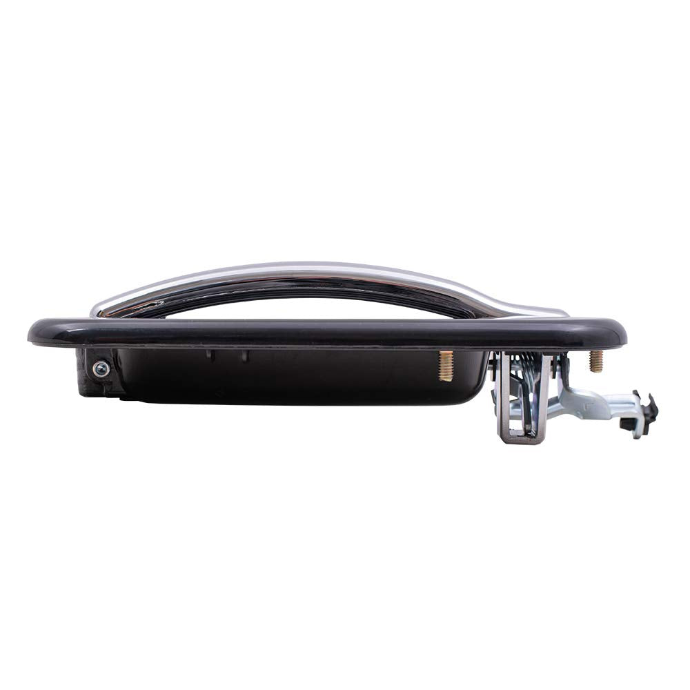 Autoandart Brock Replacement Set Rear Outside Door Handles Black Bezels W/Chrome Levers Compatible With 2001-2007 Silverado Sier