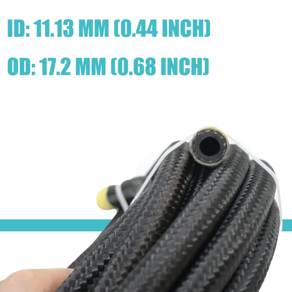 8An Transmission Cooler Line - 8An Fuel Line Hose 20Ft Braided Push Lock Hose 500 Psi High Pressure For Automotive Fuel Systems