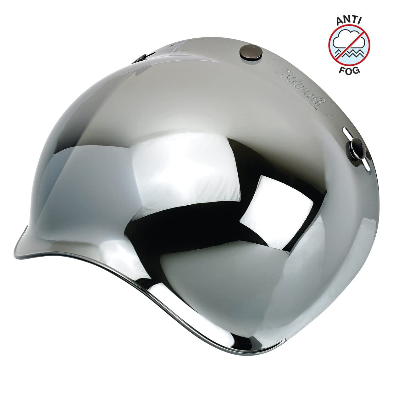 Biltwell Bubble Shield Chrome Mirror - Anti-Fog, Scratch Resistant, Uv/A Uv/B Resistant