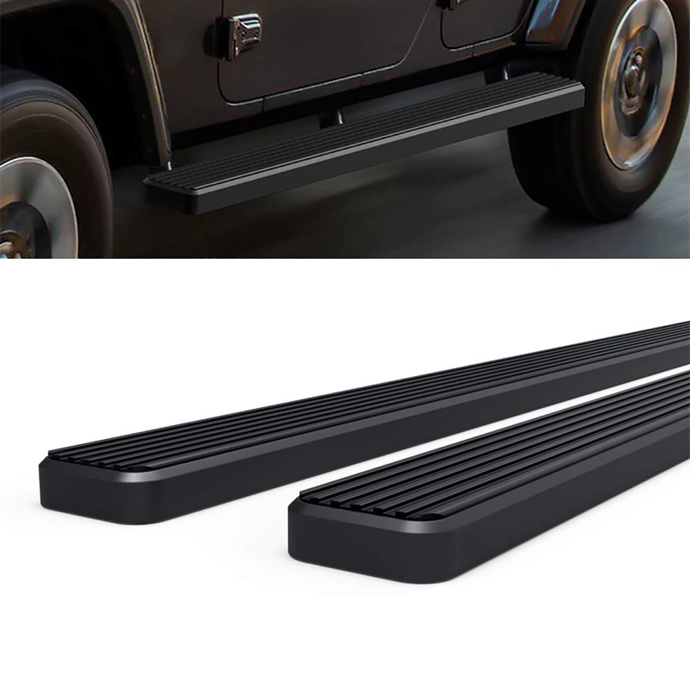 Hd Ridez Running Board 4' Black Compatible With Jeep Wrangler Jl 2018-2024 4-Door (Include 21-24 4Xe) (Factory Sidesteps Or Rock Rails Have To Be Removed) (Nerf Bar Side Steps Side Bars)