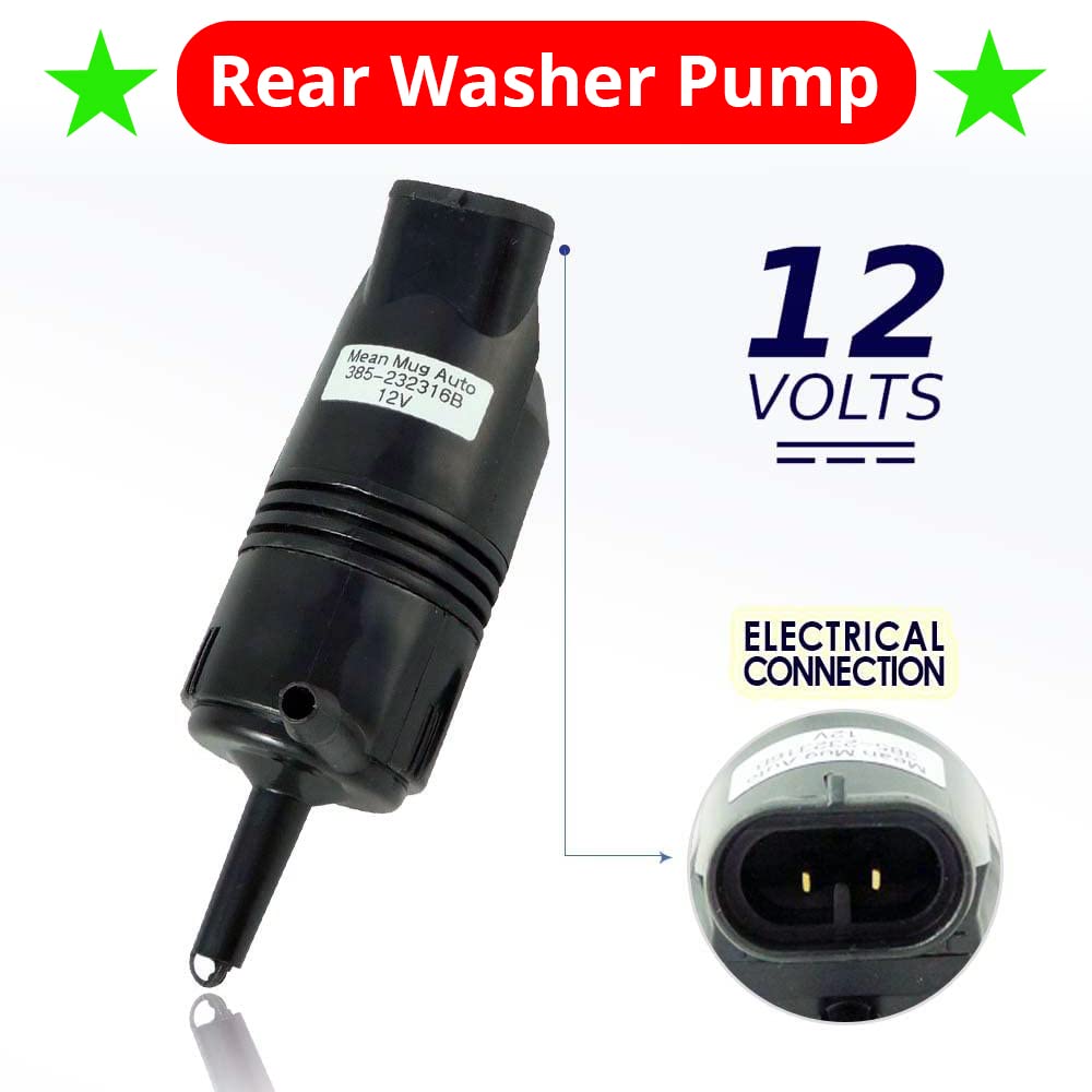 Mean Mug Auto 385-232316B Windshield Washer Pump (Rear) W/Grommet - Compatible With Chevrolet (Chevy), Buick, Gmc, Cadillac, Pon
