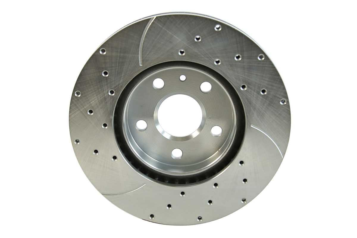 AutoShack Front Drilled and Slotted Brake Kit Rotors Silver and Performance Ceramic Pads Pair of 2 Driver and Passenger Side Rep