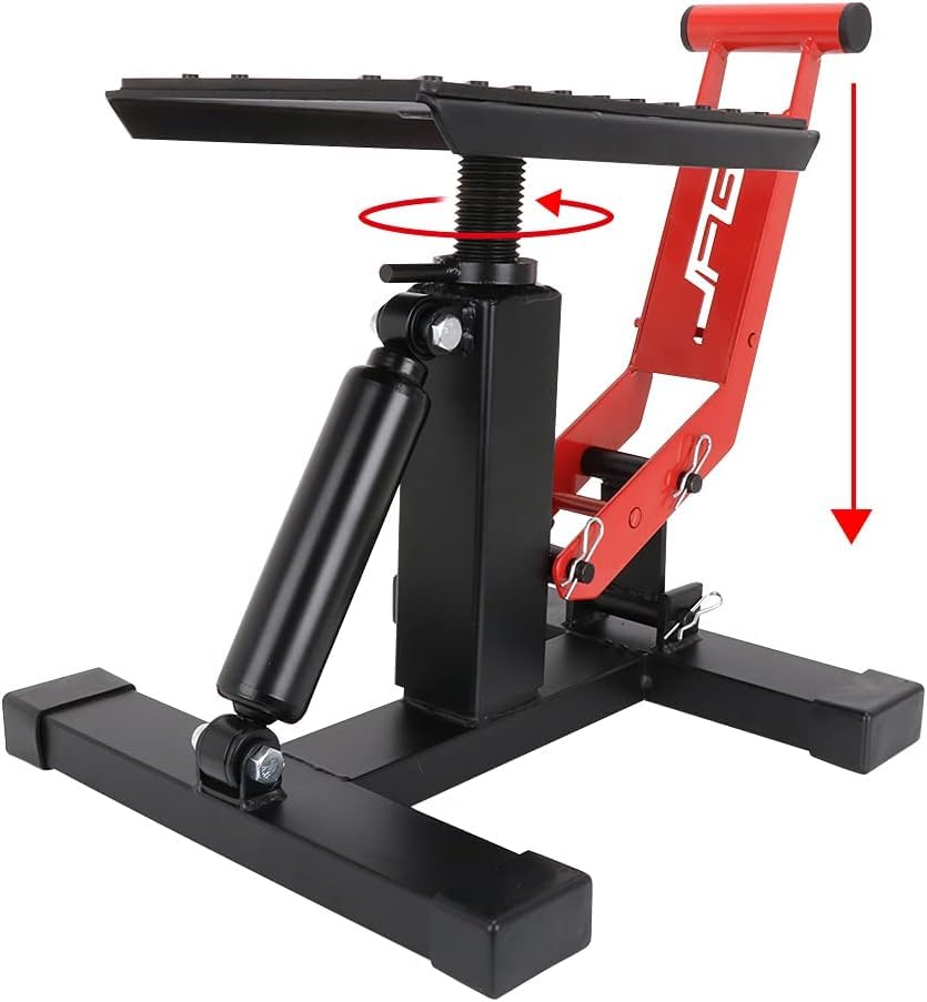Jfg Racing Motorcycle Dirt Bike Stand Lift Jack Hoist Table Height Adjustable Lifting Stand,Ideal For Dirt Pit Bike Repair&Maint