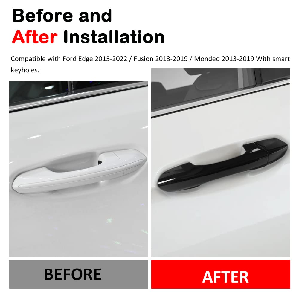 DEYTOP Door Handle Cover Compatible with Ford Fusion 2013-2019 & Edge 2015-2020 2021 2022 Accessories Exterior Door Handle Cover
