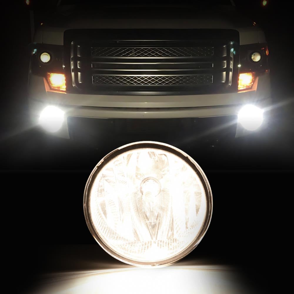 G-Plus Fog Light W/Bulb Compatible With Ford F150 2011-2014/Fit Lincoln Mark Lt 2011-2014 Front Bumper Fog Lamp Clear Lens Faros