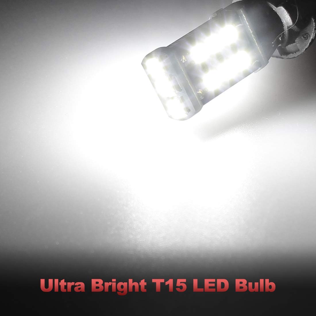 Yorkim 912 921 LED Bulb - High Power 2835 15-SMD, 6000K White, Backup Light for Tail, Brake, Reverse - Pack of 4