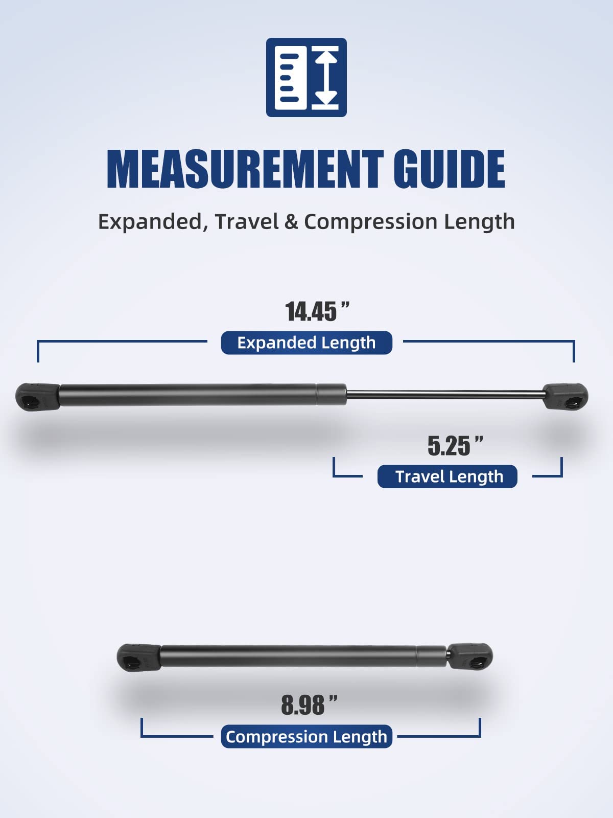 Otuayauto 15 Inch Gas Strut - 107N/24Lbs Universal Lift Support - C1604154 Gas Shocks For Tool Box Shock, Truck Cap Strut, Hydra