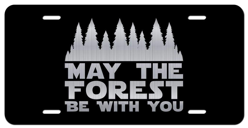 May The Forest Be With You Vanity Front License Plate Tag Kce316