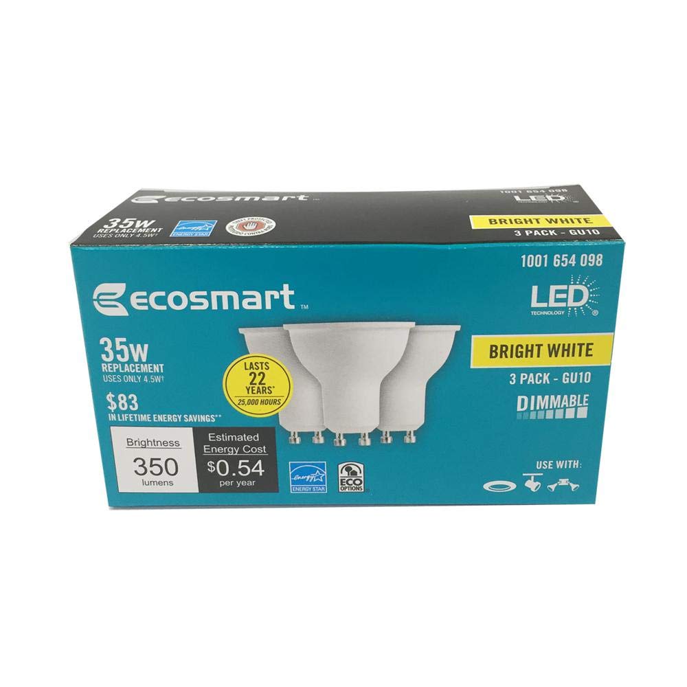 35W Equivalent Bright White Mr16 Gu10 Dimmable Led Light Bulb (3-Pack) 1001654098