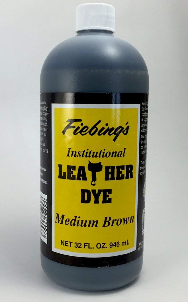 Fiebing's Leather Dye - Alcohol-Based Medium Brown 32 oz - Permanent Penetrating Dye for Leather