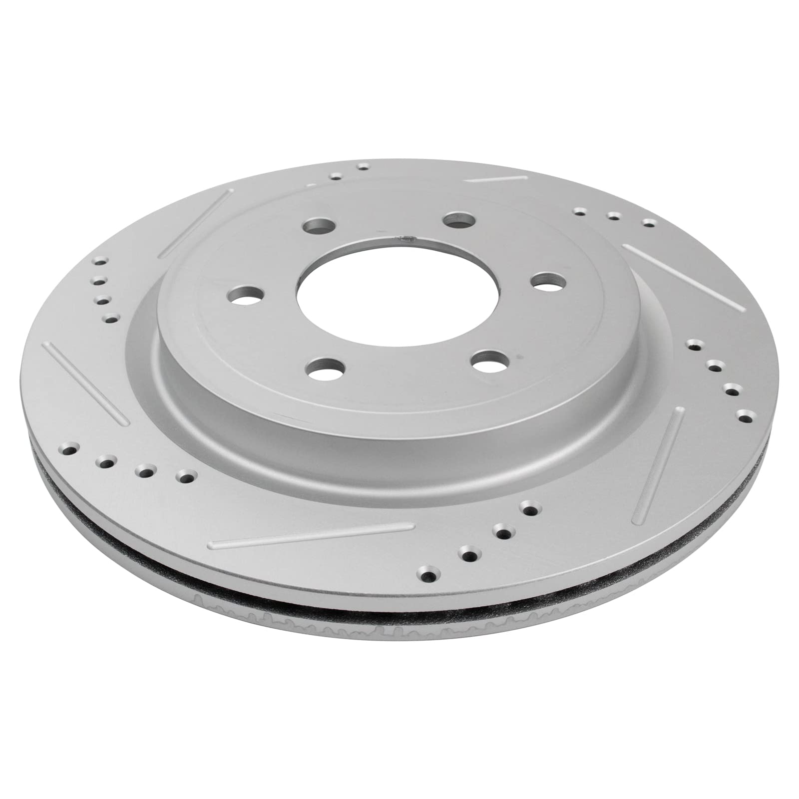 Trq Rear Performance Brake Rotors Set Premium G-Coated Cross Drilled & Slotted Compatible With 2018-2021 Ford Expedition 2018-20