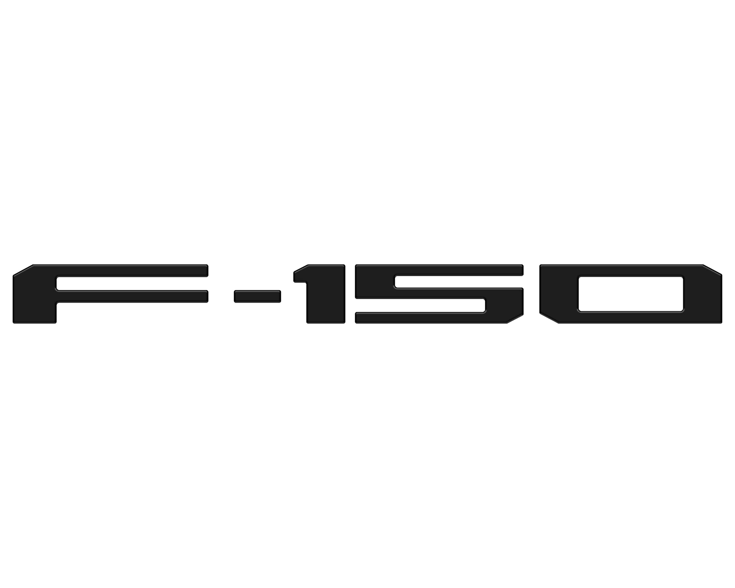 Tufskinz F-150 Tailgate Emblem Letter Inserts - Compatible With 2021-2025 Ford F-150, Domed (Raised 4Mm), Black
