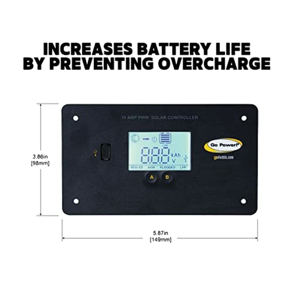 Go Power 80503 Gp-Pwm-10-Fm: 10 Amp Digital Solar