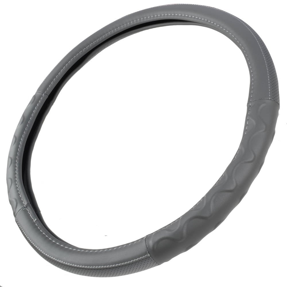 Bdk Motor Trend Ergonomic Leather Grip Steering Wheel Cover For Big Rigs Trucks And Semis 18'' Large Heavy Duty Non Slip Long Ha