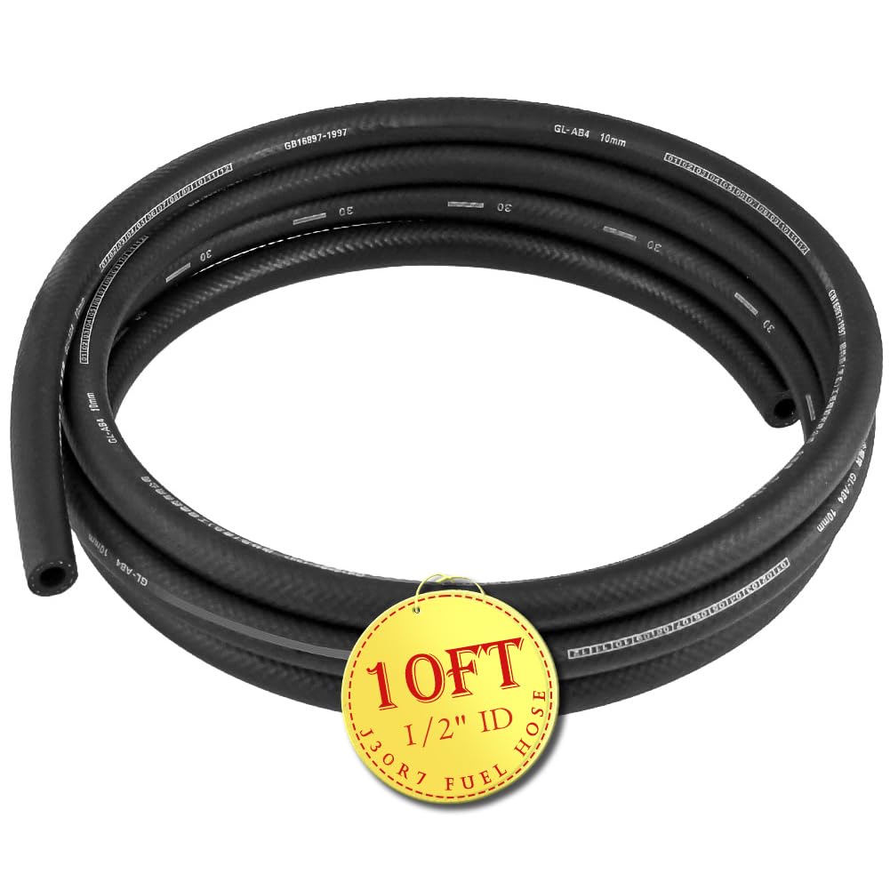 AFA Motors Fuel Line Hose 1/2 Inch ID 10FT, Fuel Hose 300PSI High-Pressure, J30R7 Fuel Line NBR For Automotive Fuel Systems Engi