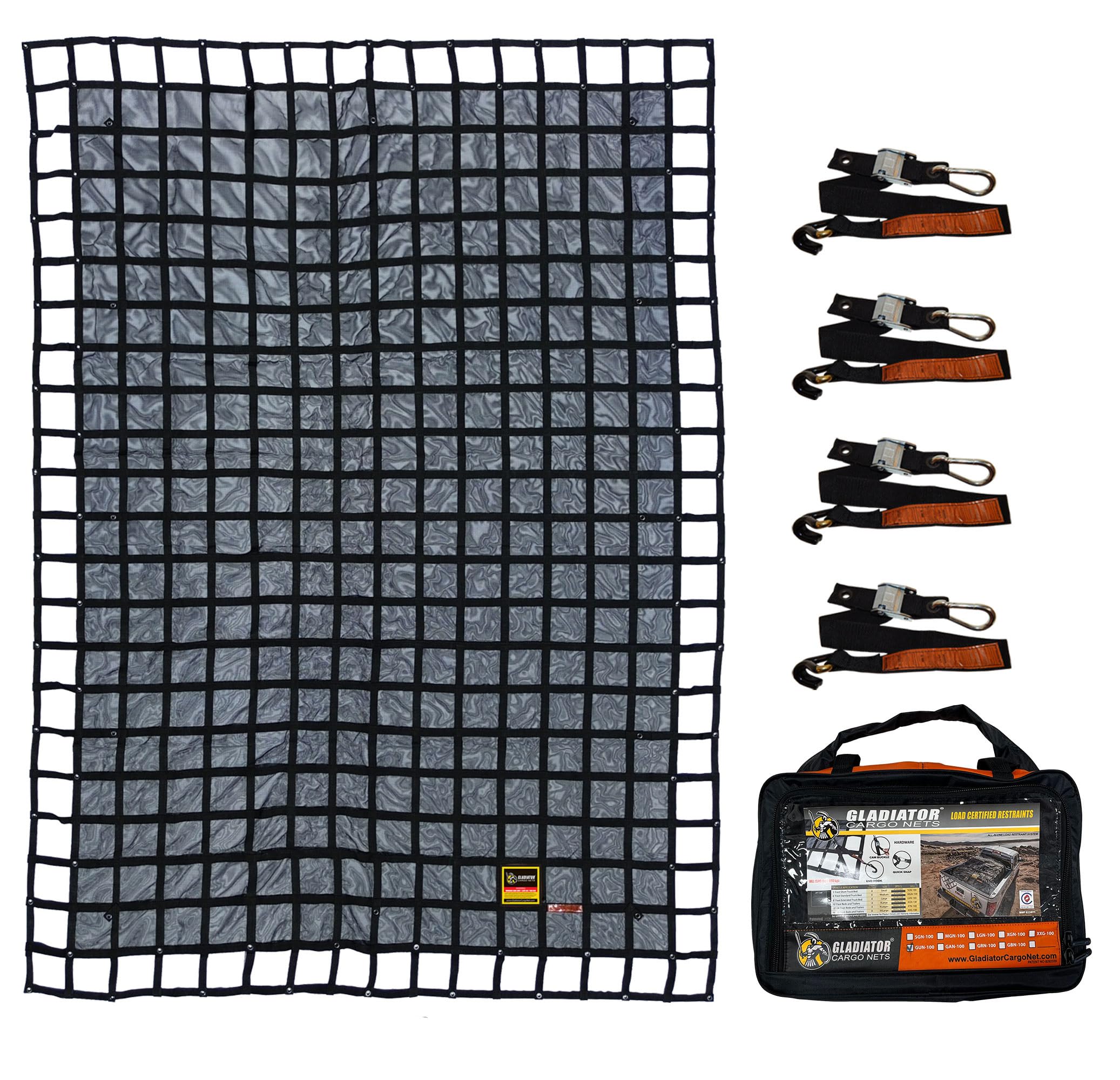 Gladiator Cargo Nets - Heavy Duty Truck Cargo Net- Xlarge Plus: (Xtn-100) 10.5' X 14.5'