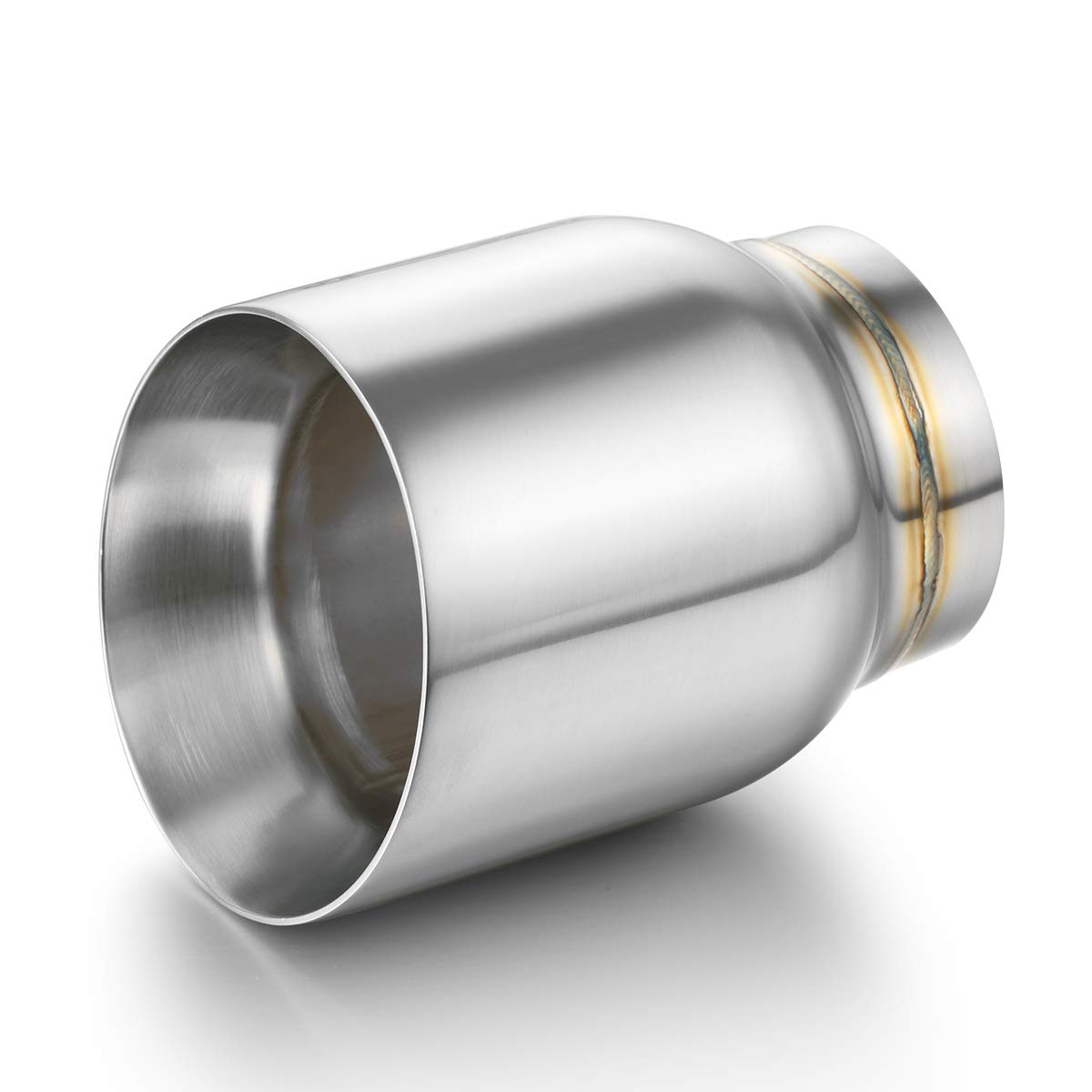 Exhaust Tip 3'' Inlet Dual Wall, A-KARCK Double Wall Tailpipe Tip 3'' Inlet 4'' Outlet 5'' Overall Length Weld On Decorate Car T