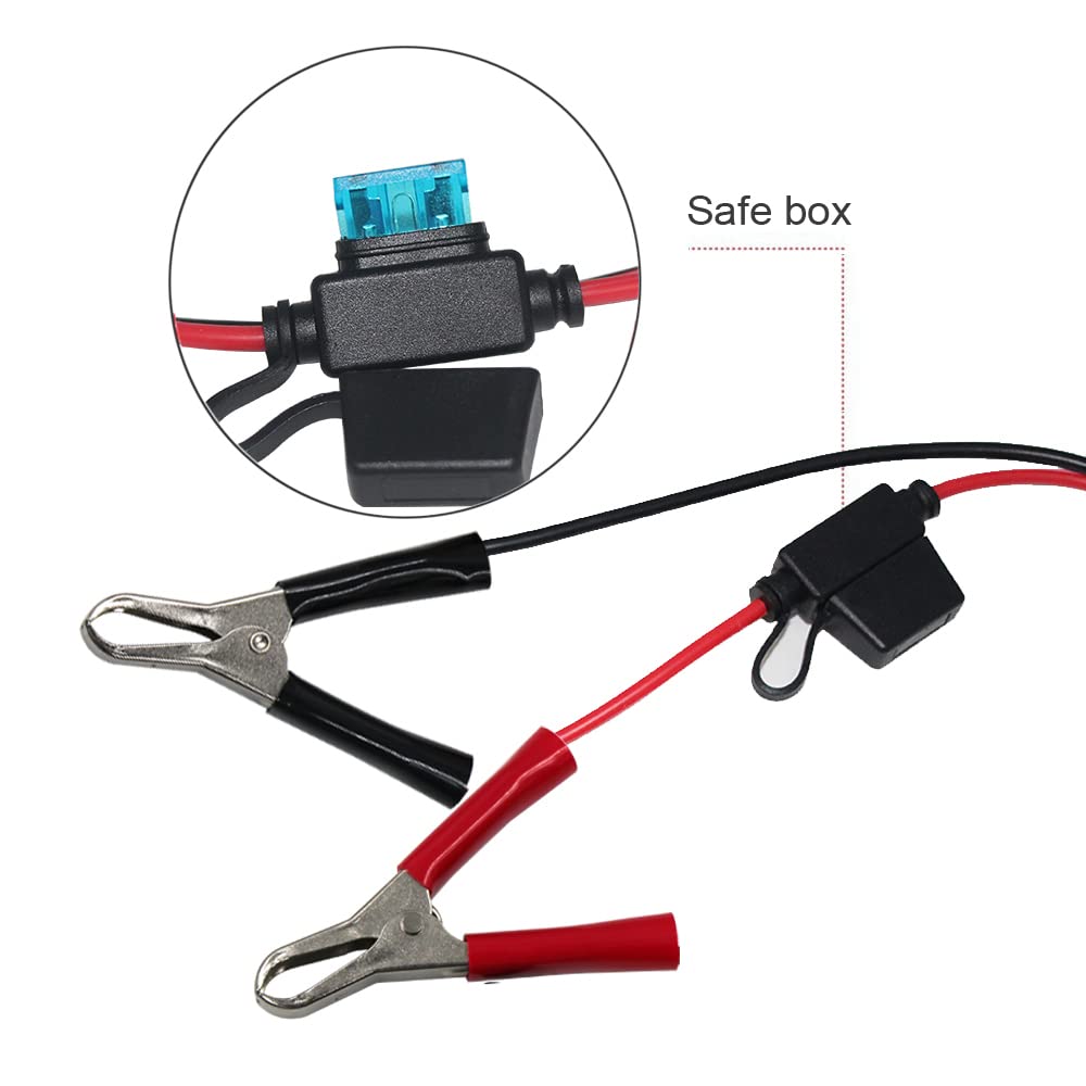 Cigarette Lighter Socket With Battery Alligator Clip - 3Ft 12V Car Cigarette Female Socket To Alligator Clamp Battery Charger Ex