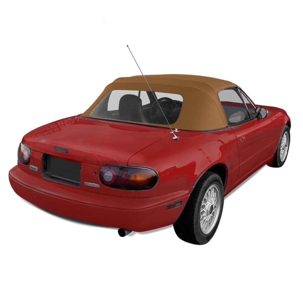 AutoBerry Mazda Miata Convertible Top Tan No Rain Rail 1990-2005 Model 004-32