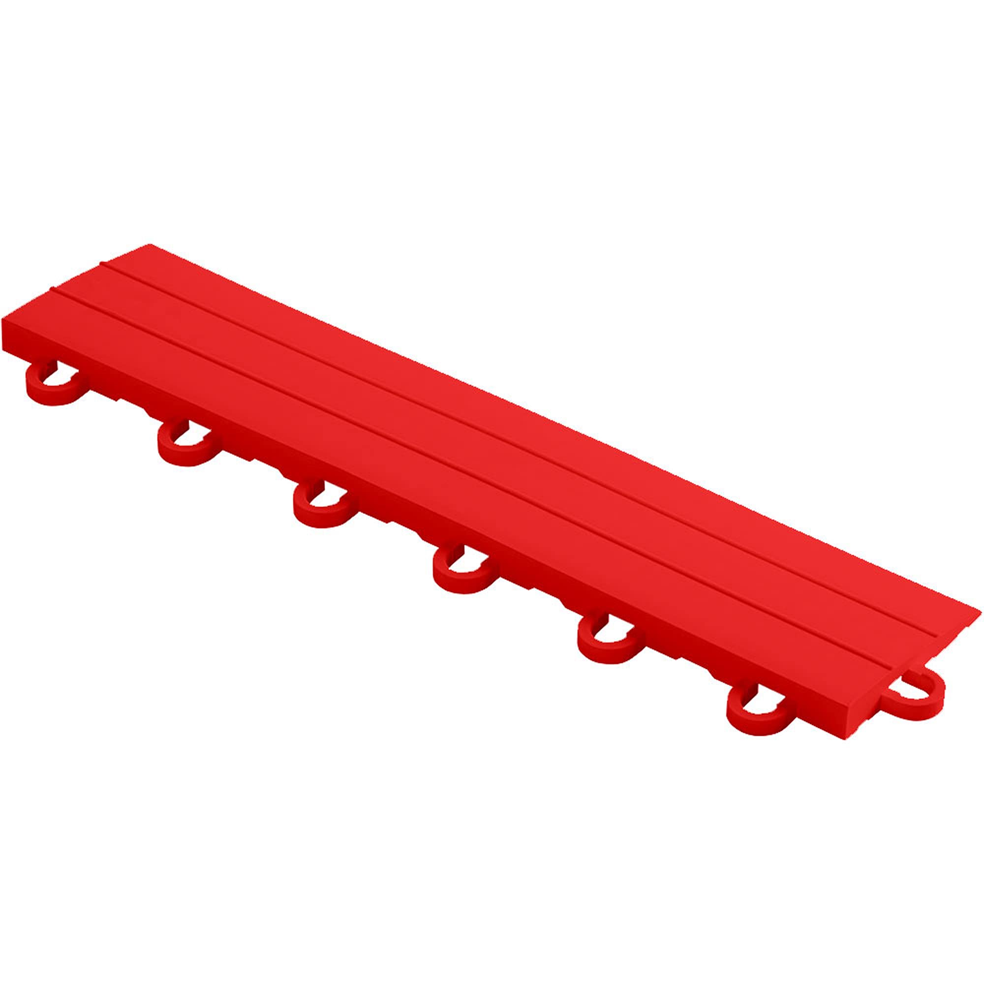 Speedway Diamond Looped Edge for Interlocking Garage Floor Tiles, 12 x 2.75-Inch, Red, 10 Piece Set