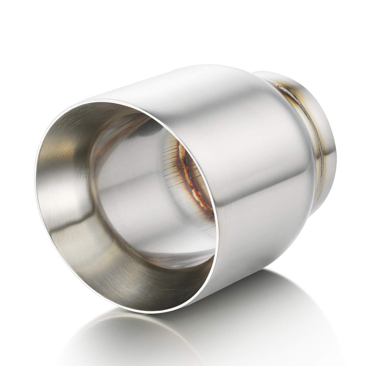 Exhaust Tip 3'' Inlet Dual Wall, A-KARCK Double Wall Tailpipe Tip 3'' Inlet 4'' Outlet 5'' Overall Length Weld On Decorate Car T