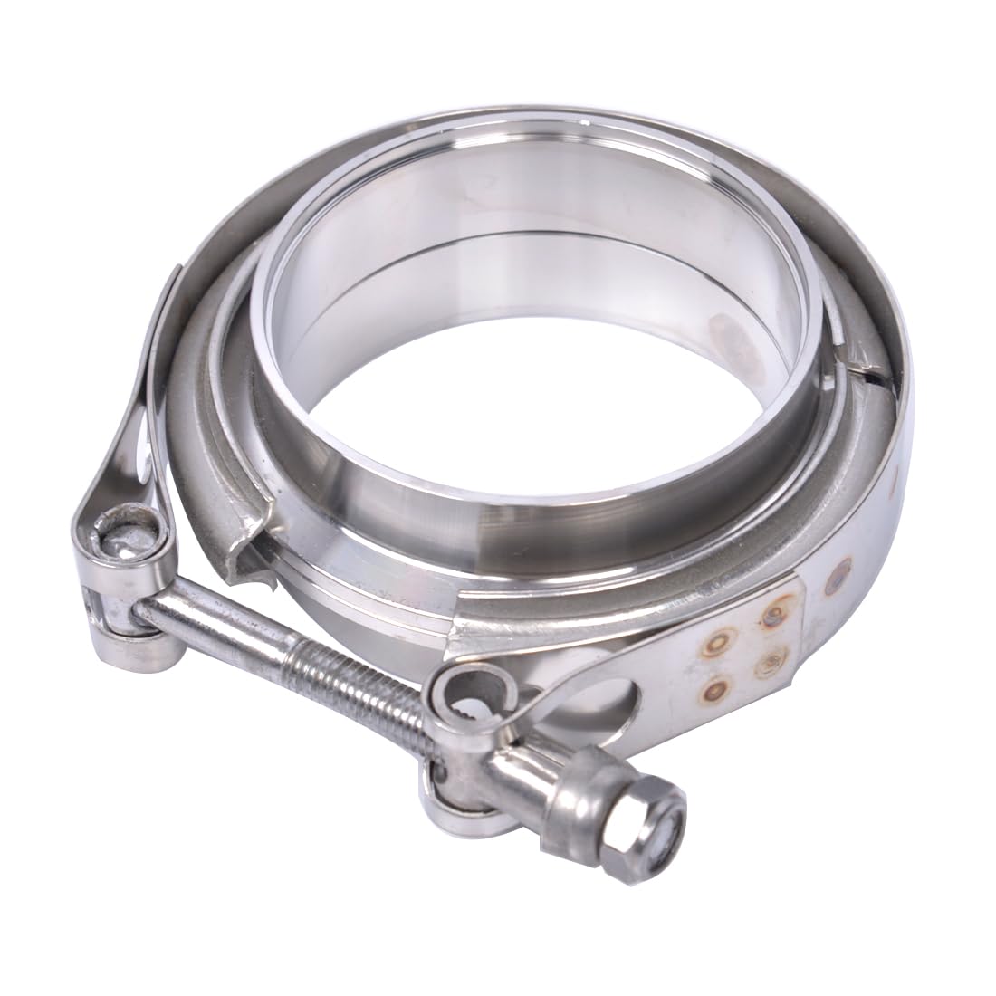Elifecenter 4 Inch V Band Clamp w/Flanges Male Female T304 Stainless Steel