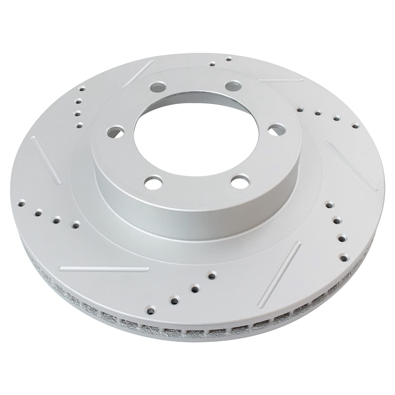 Trq Front Performance Brake Rotors Set Premium G-Coated Cross Drilled & Slotted Compatible With 2003-2009 Lexus Gx470 Toyota 4Ru