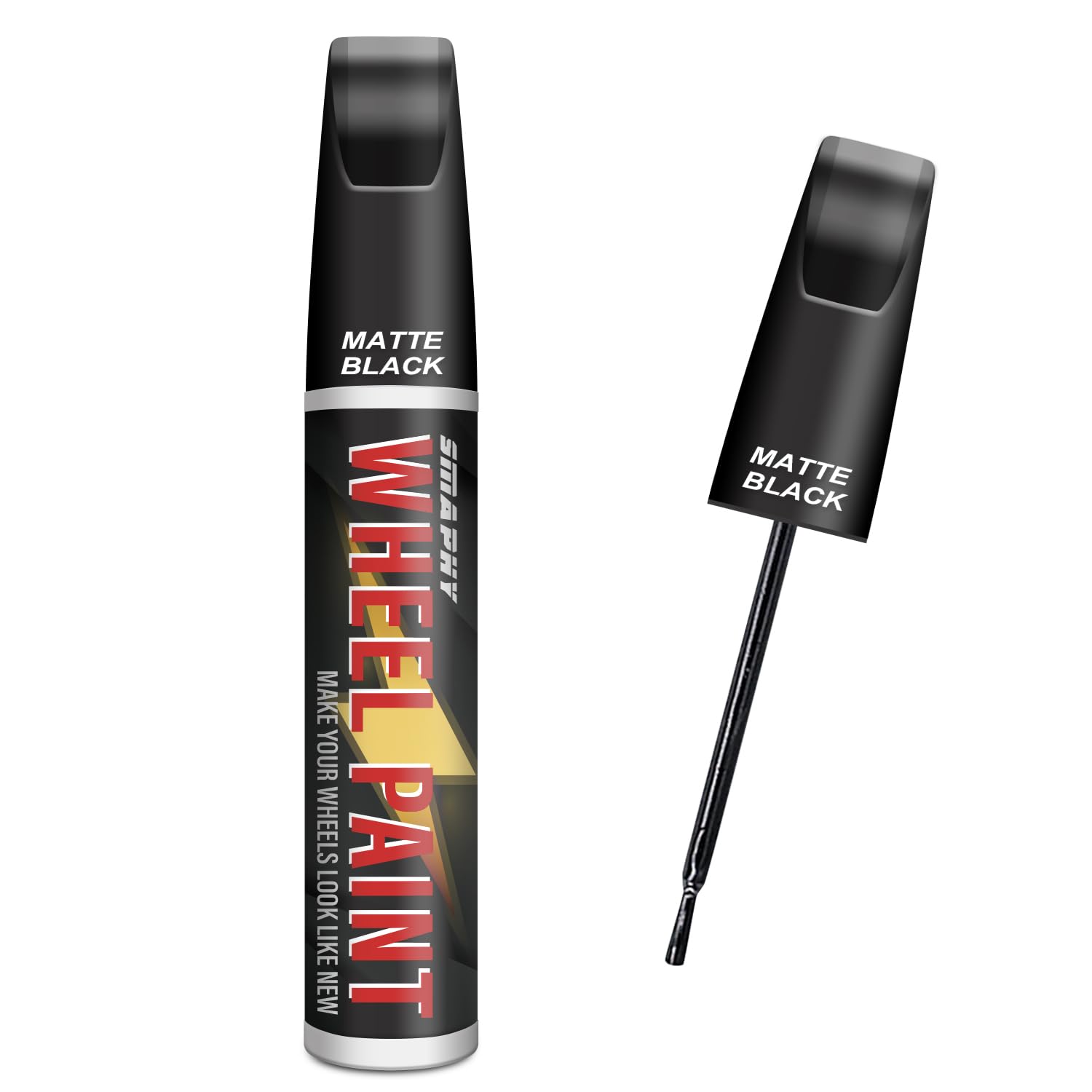 Smaphy Black Rim Touch Up Paint, Wheel Scratch Repair Touch Up Paint Pen, Black Car Rim Paint For Wheel Repair, Universal Color 