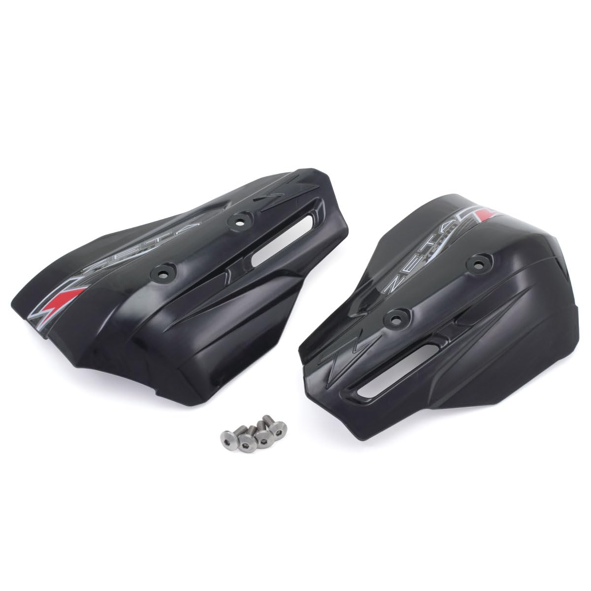 Zeta Xc Pro Black Hand Shields (Pair) For Armor Handguards Silver Medium