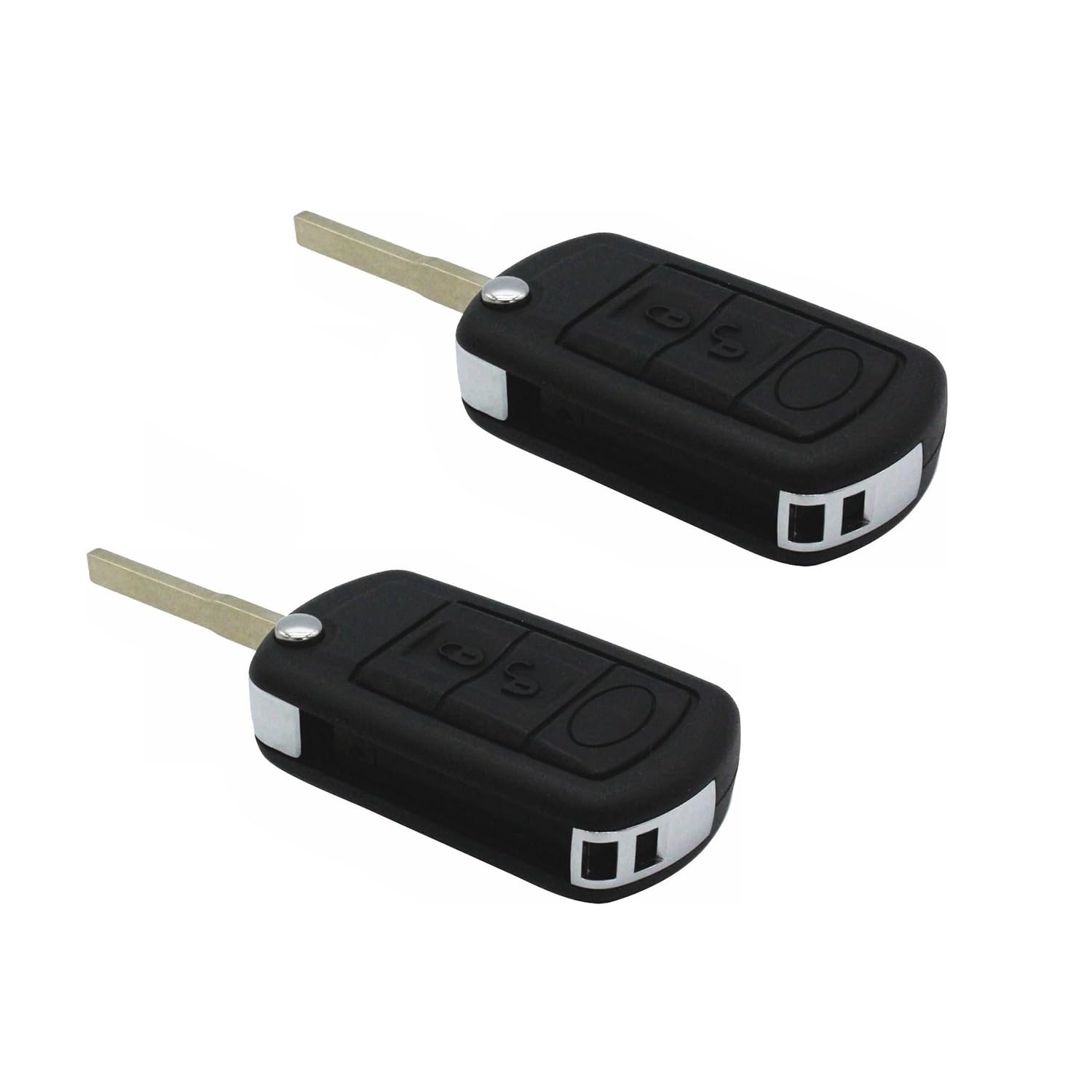 2 pcs/Set Black 3 Buttons Auto Remote Key Fob Case Shell Cover Fits for Range Rover Sport Land Rover Discovery LR3 2005-2009 Car