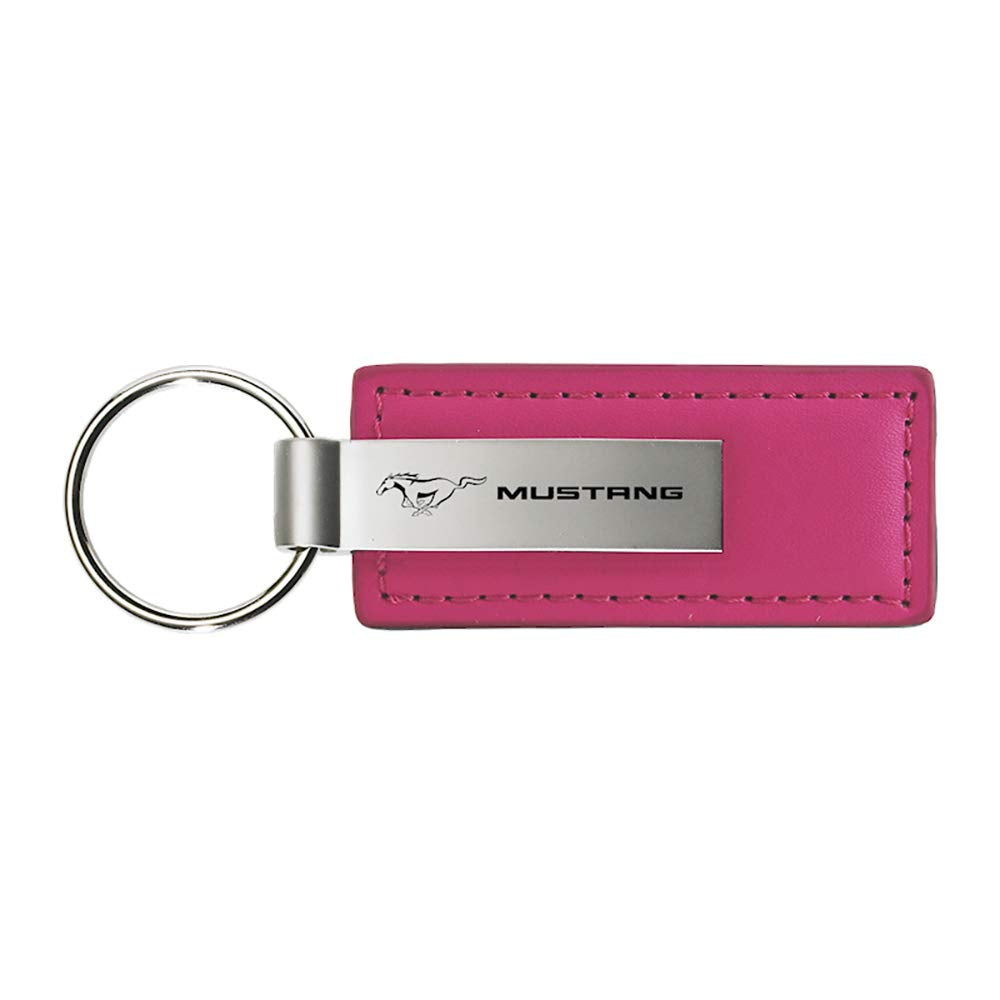 Au-TOMOTIVE GOLD Rectangular Leather Key Chain for Ford Mustang (Pink)